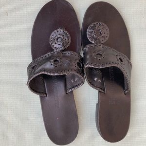 Jack Rogers black leather sandals